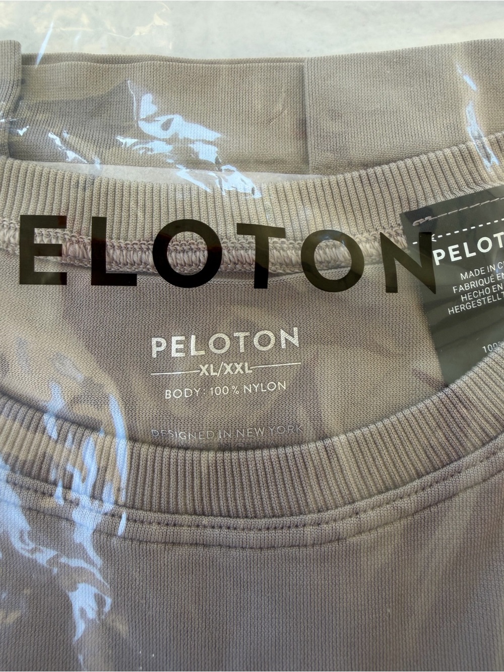 Peloton Taupe Nylon Crewneck tank Top